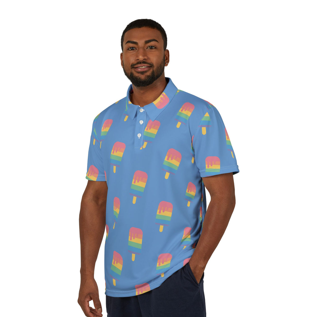 Colorful Popsicle Pattern Unisex Polo Shirt - Summer Vibes