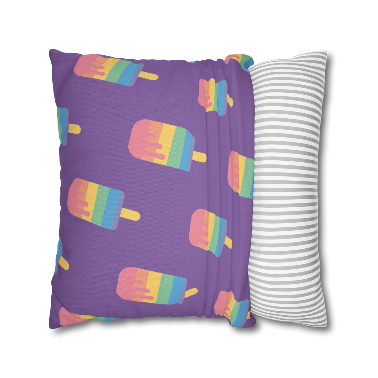 Melting Point Colorful Popsicle Square Pillowcase for Summer Vibes