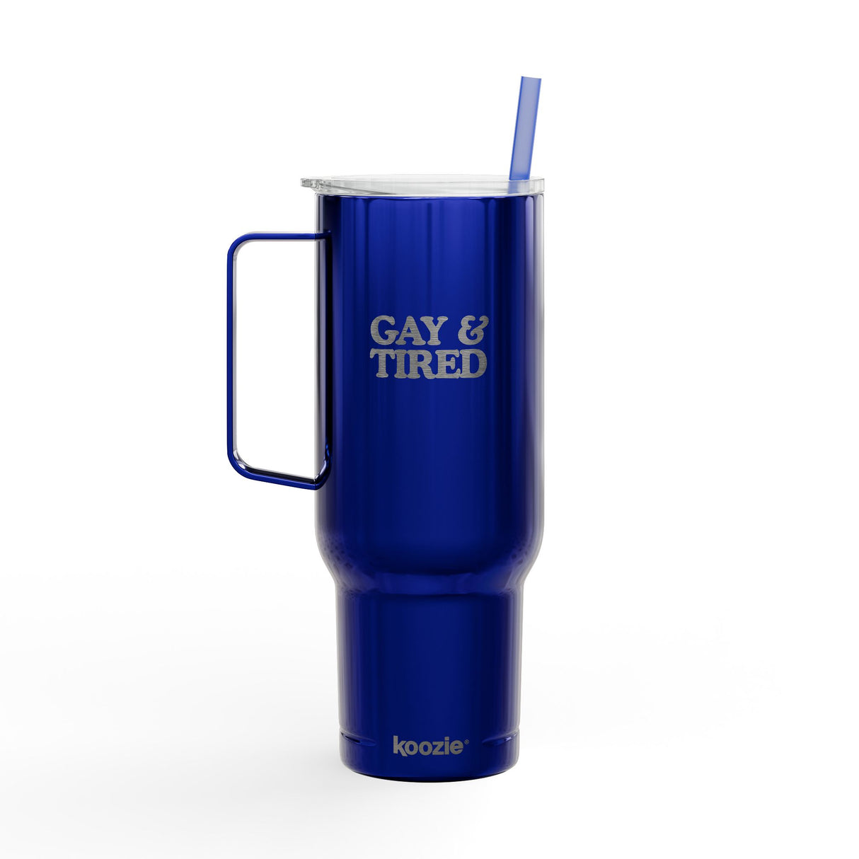 Gay & Tired Engraved Insulated Tumbler - 40oz Sir Travel Mug