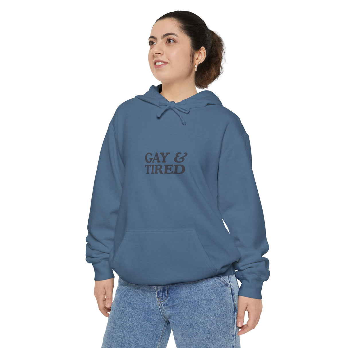 Gay & Tired Unisex Garment-Dyed Hoodie - Casual Comfort for Everyday Wear