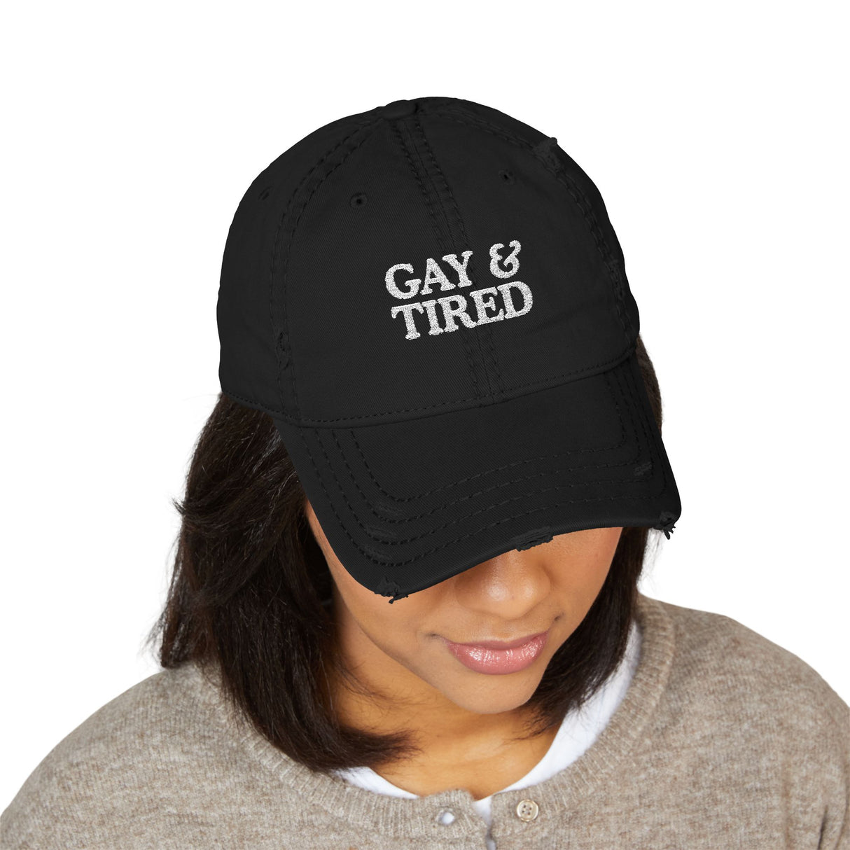 Gay & Tired Distressed Dad Hat