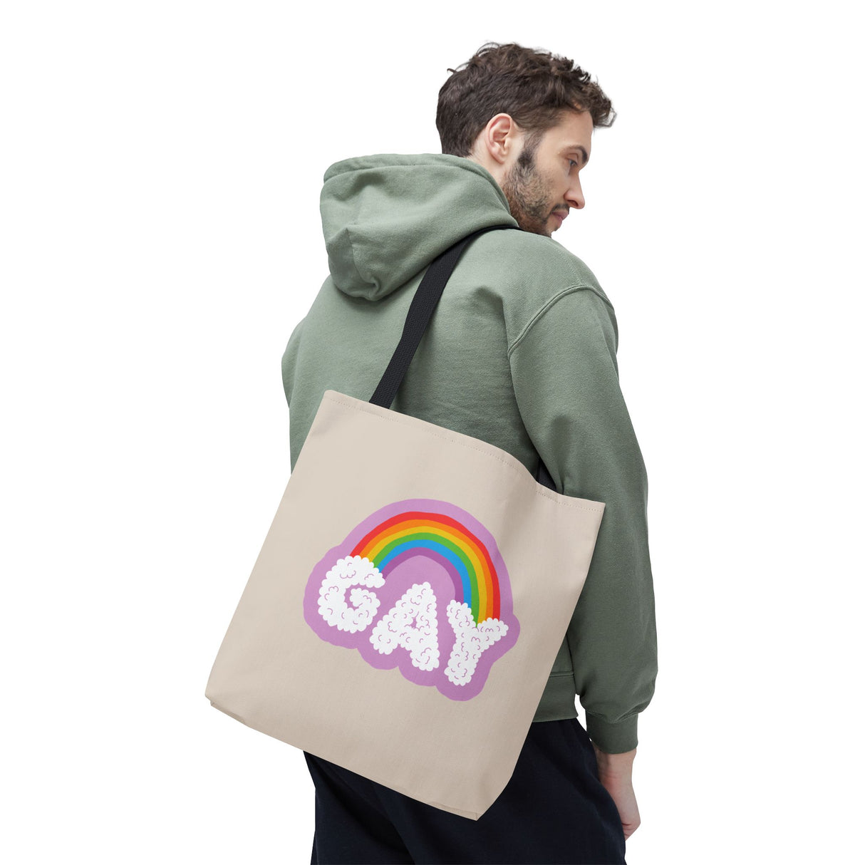 Gay Rainbow Cloud Tote – Cute, Bold, and Built to Carry It All