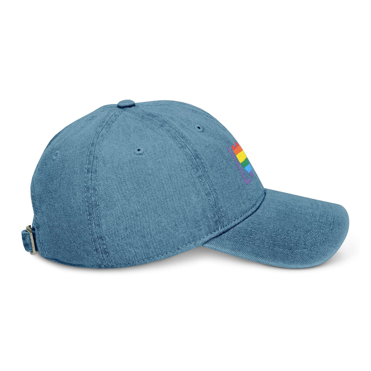 LOVE Rainbow Embroidered Denim Hat