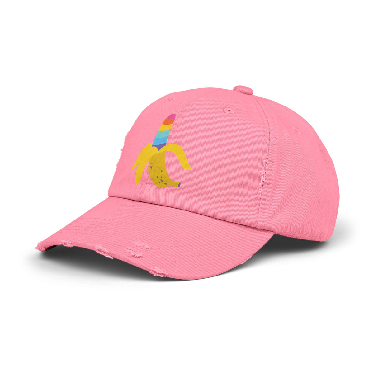 Banana Rainbow Icon Distressed Dad Cap