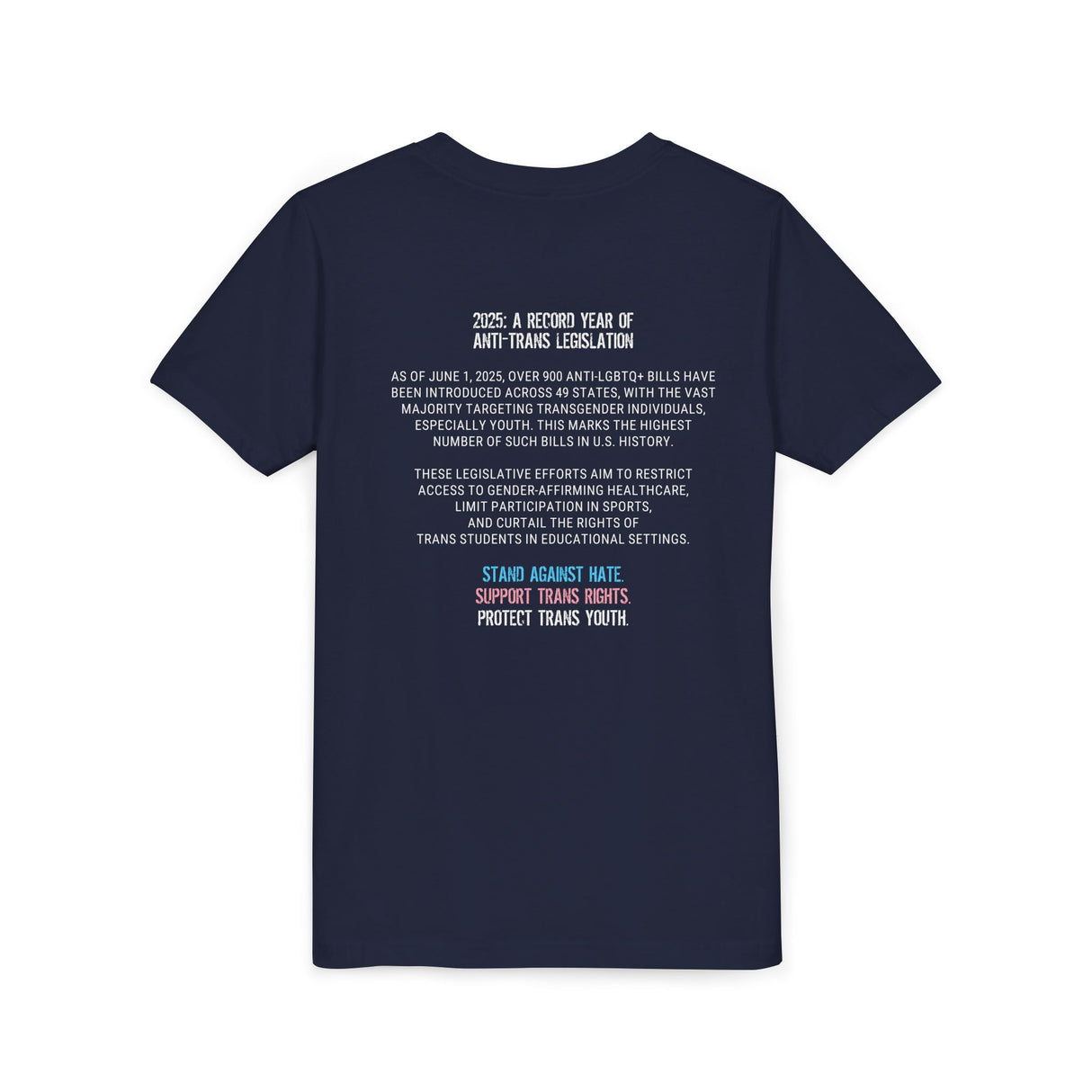 2025 Protect Trans Youth Lightweight Tee – Youth Sizing – Soft Fit, Urgent Message