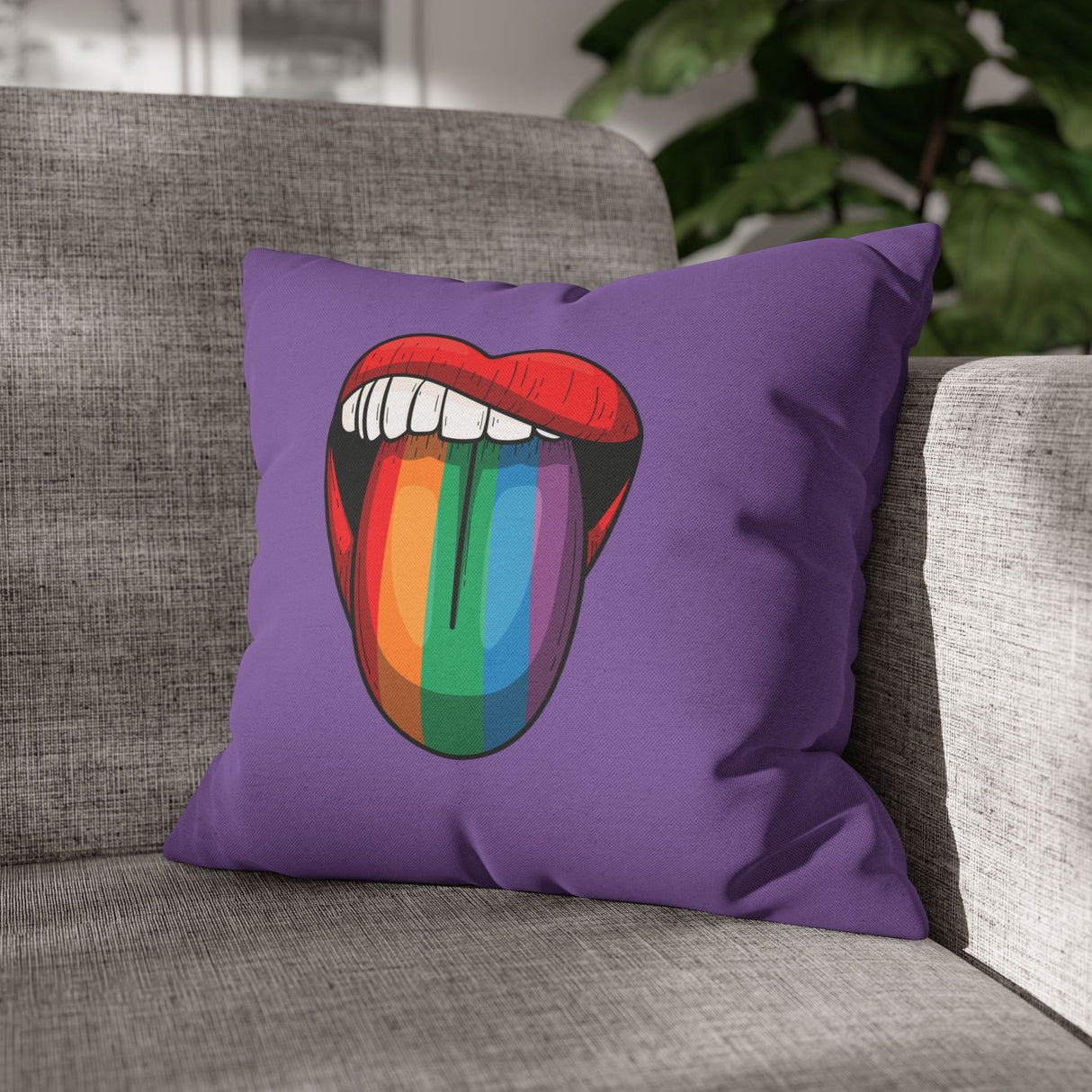 Rainbow Lick Pillow Cover