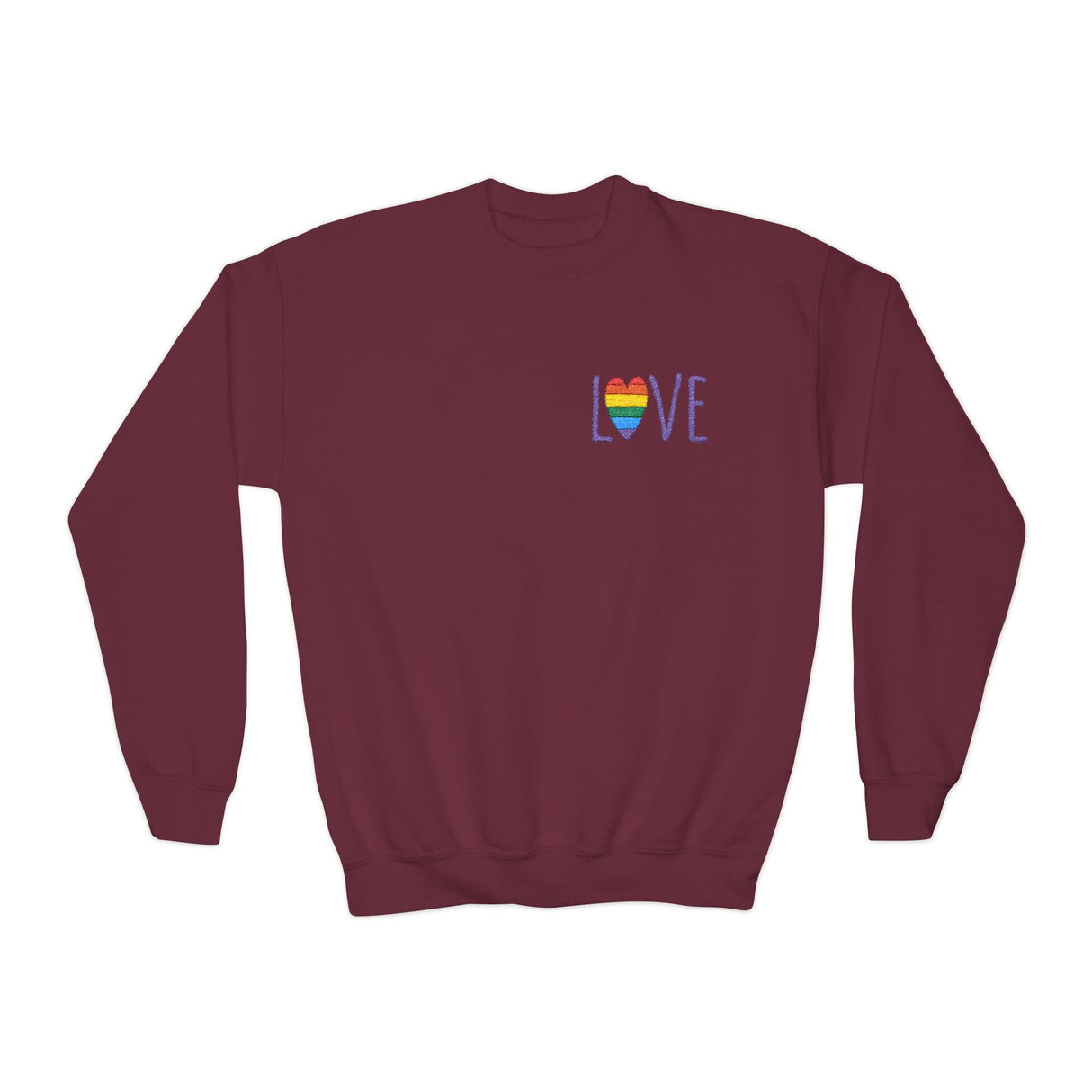 LOVE Rainbow Youth Crewneck Sweatshirt