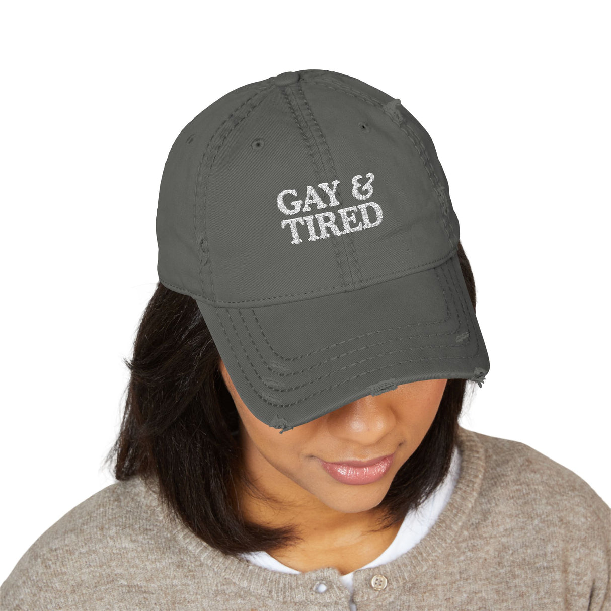 Gay & Tired Distressed Dad Hat