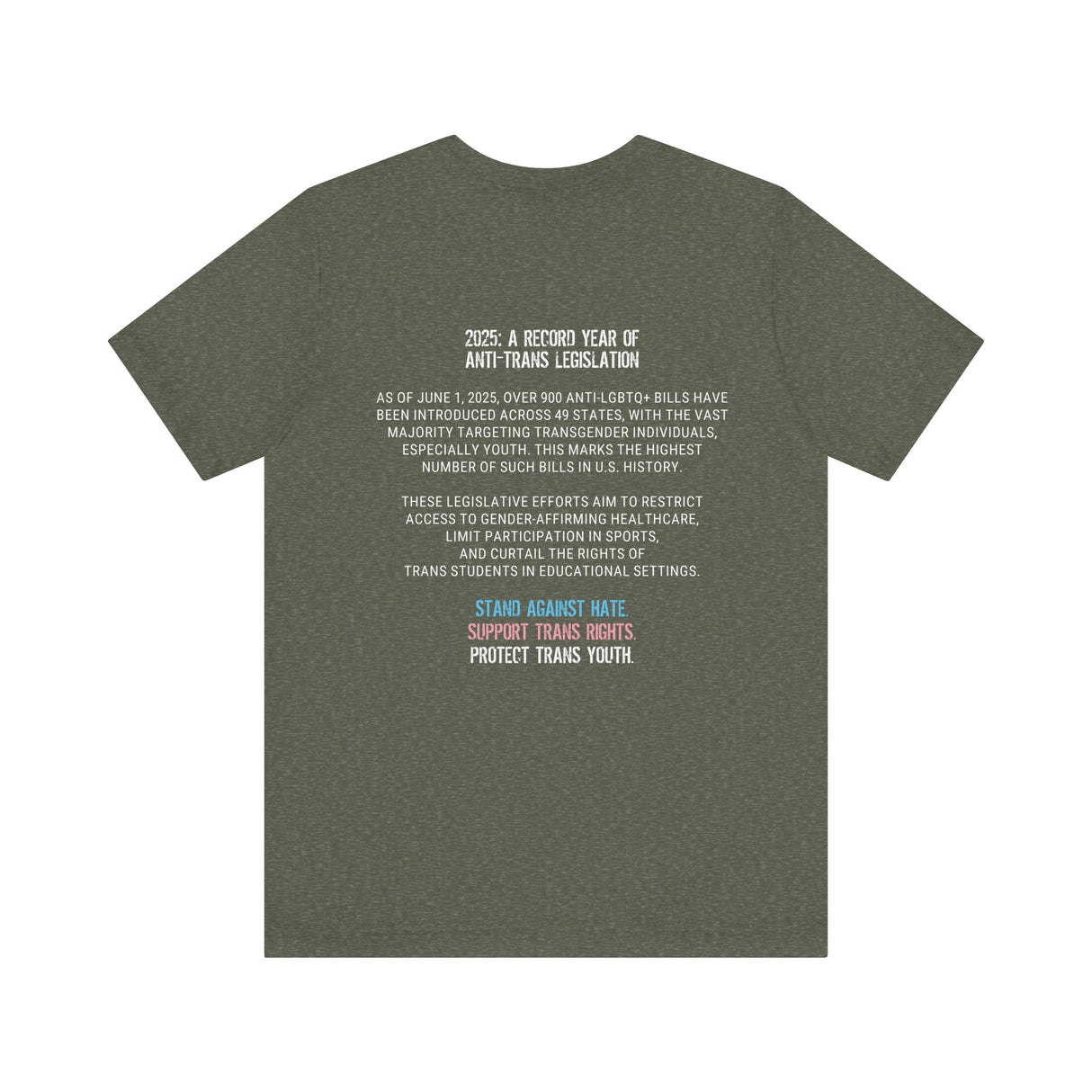 2025 Protect Trans Youth Lightweight Tee – Soft Fit, Urgent Message