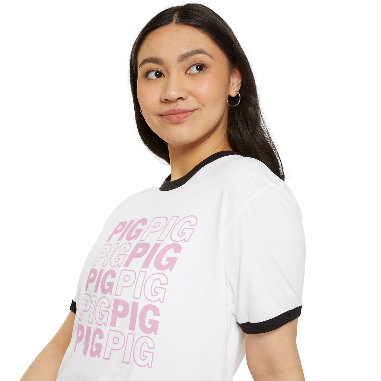 Pig Pattern Cotton T-Shirt with Print