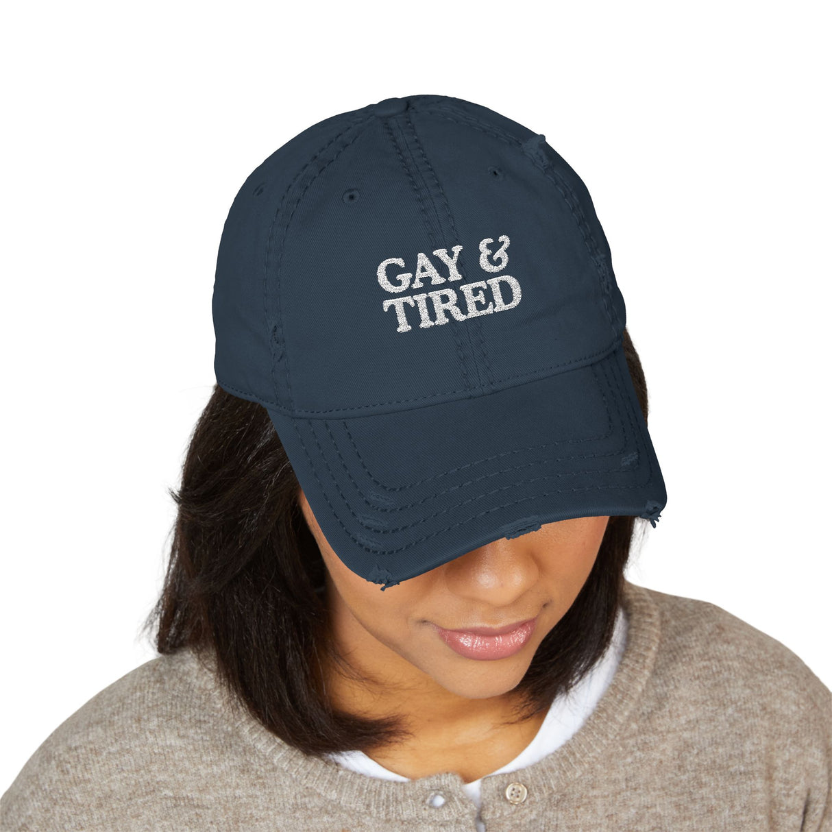 Gay & Tired Distressed Dad Hat