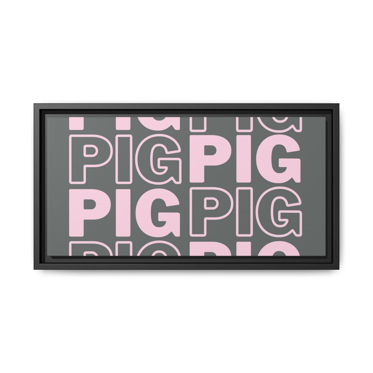 Framed Wall Art - Pink Pig Pattern Design, Modern Home Decor, Fun Kitchen Wall Art