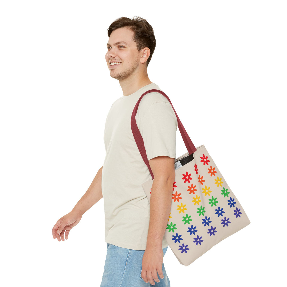 Rainbow Flowers Tote – Carry Softness, Radiate Power