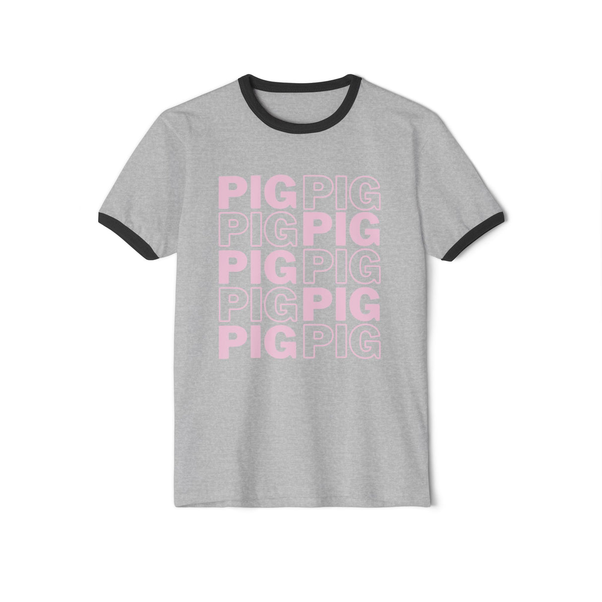 Pig Pattern Cotton T-Shirt with Print