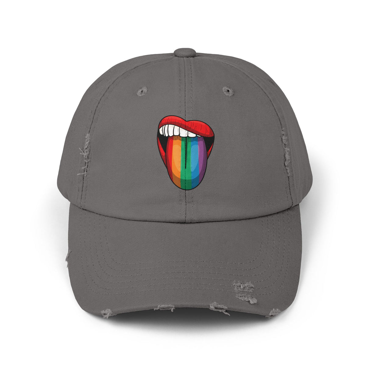 Rainbow Lick Icon Distressed Dad Cap