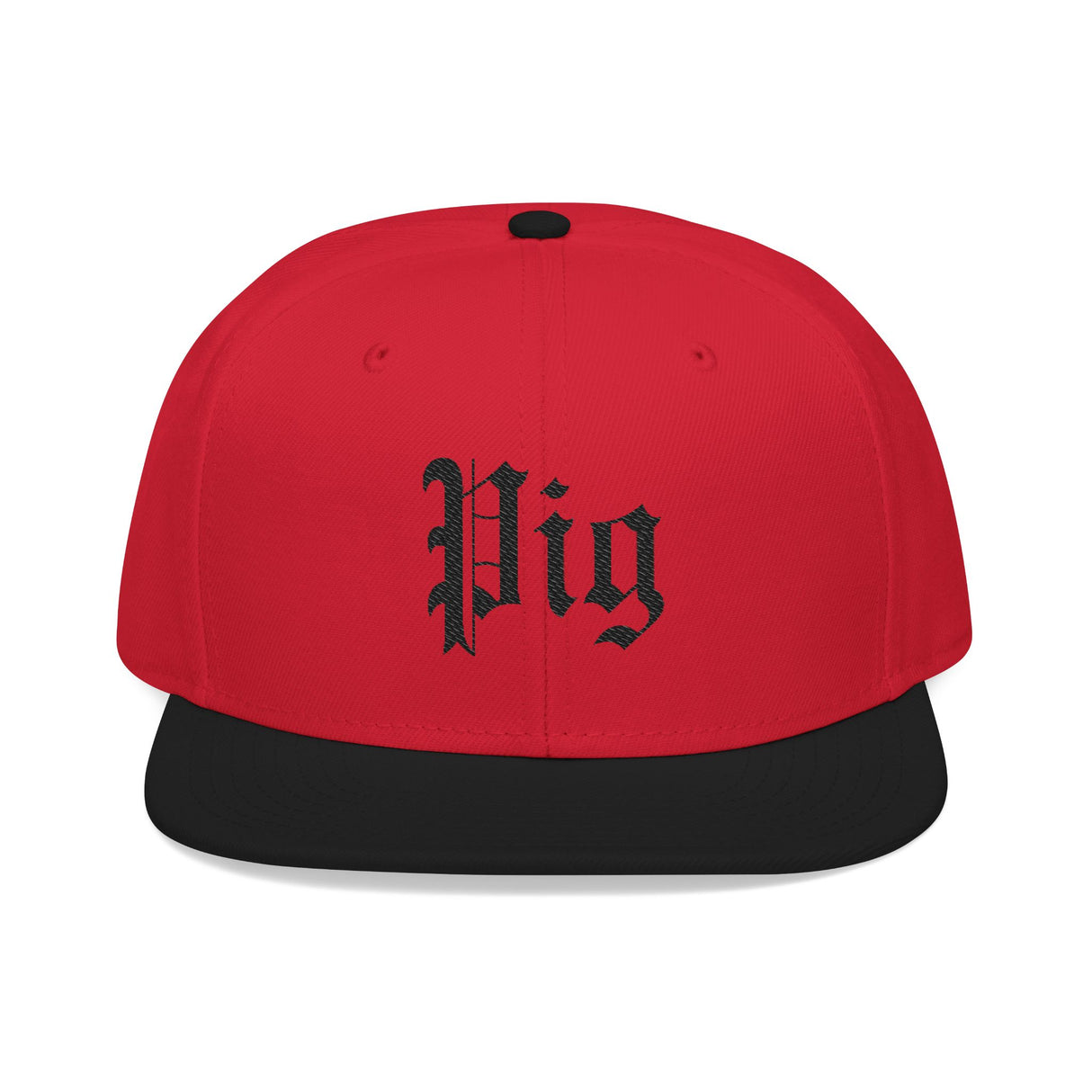 Pig Embroidered Snapback Hat