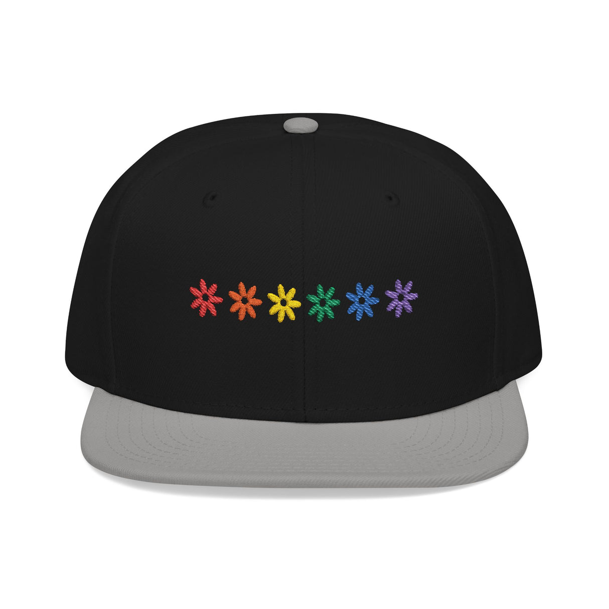 Rainbow Flowers Snapback Hat – Blooms with Bite