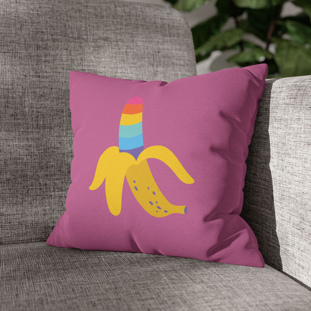 Banana Rainbow Pillow Cover