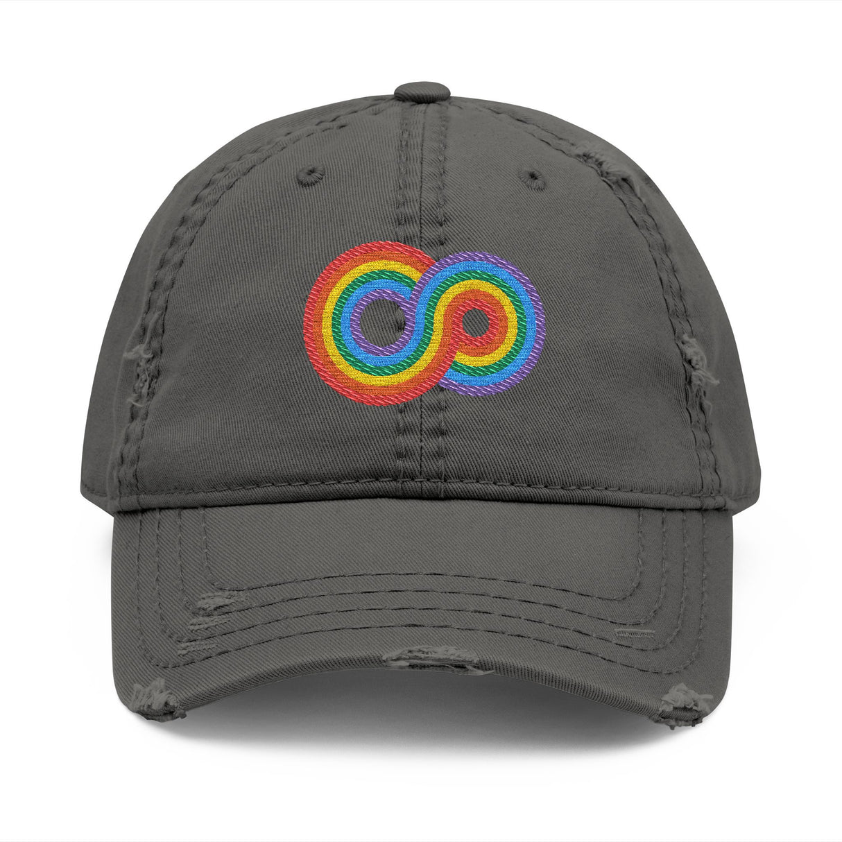 Gayfinity Rainbow Distressed Dad Hat – Infinite Pride, Everyday Fit