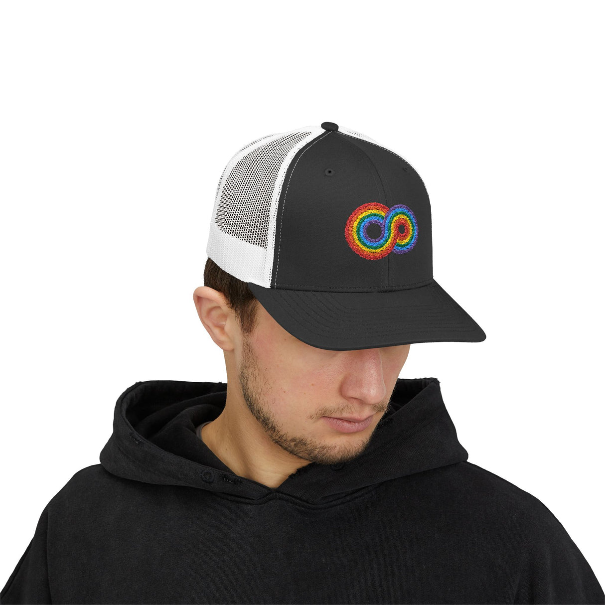 Gayfinity Rainbow Trucker Hat – Breezy Build, Boundless Pride