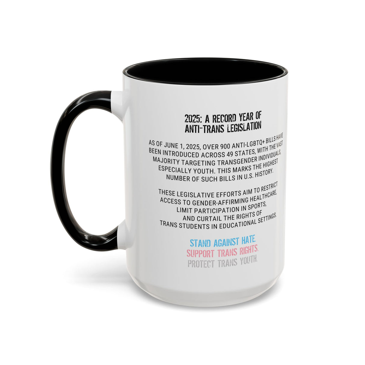 2025 Protect Trans Youth Accent Mug – Sip With Purpose