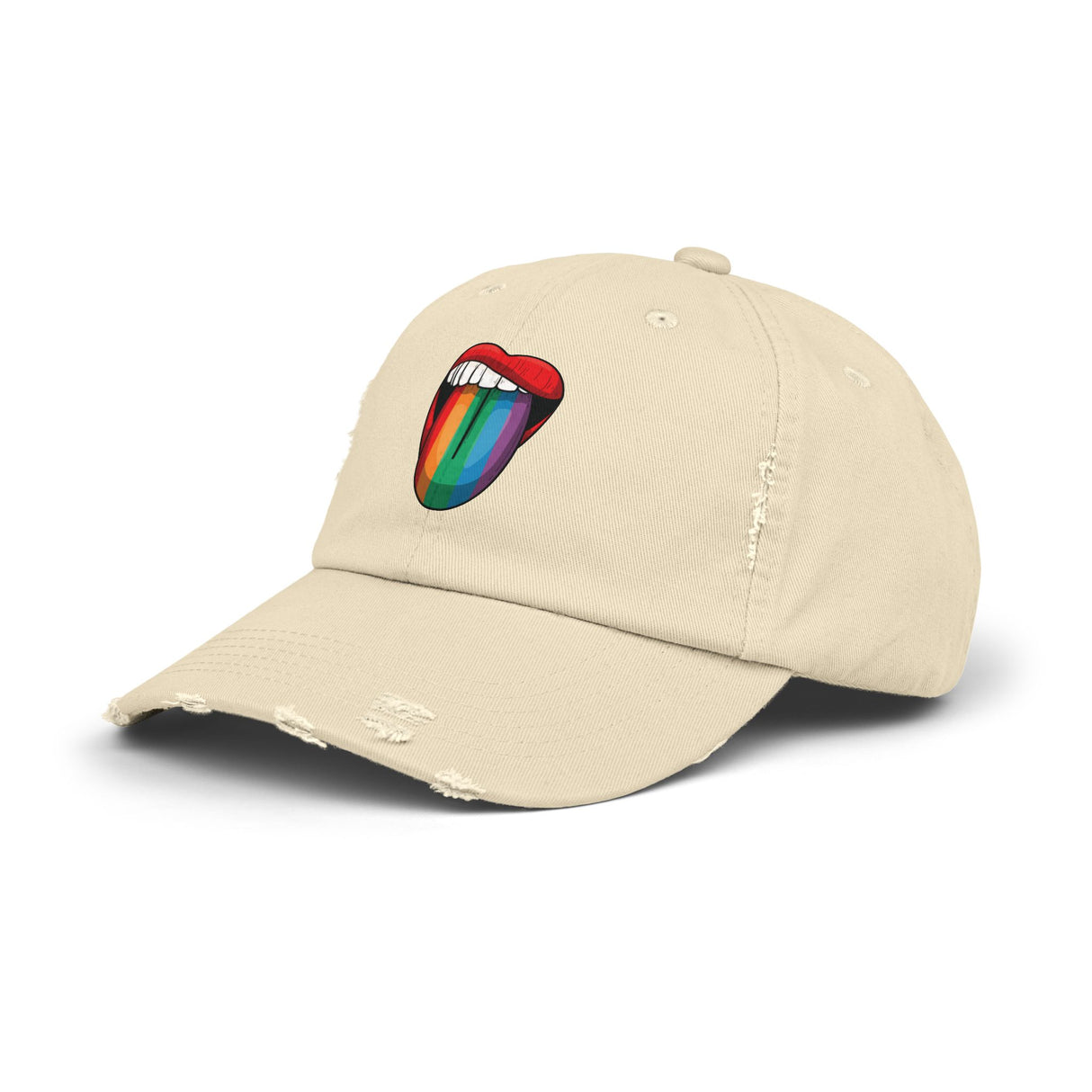 Rainbow Lick Icon Distressed Dad Cap