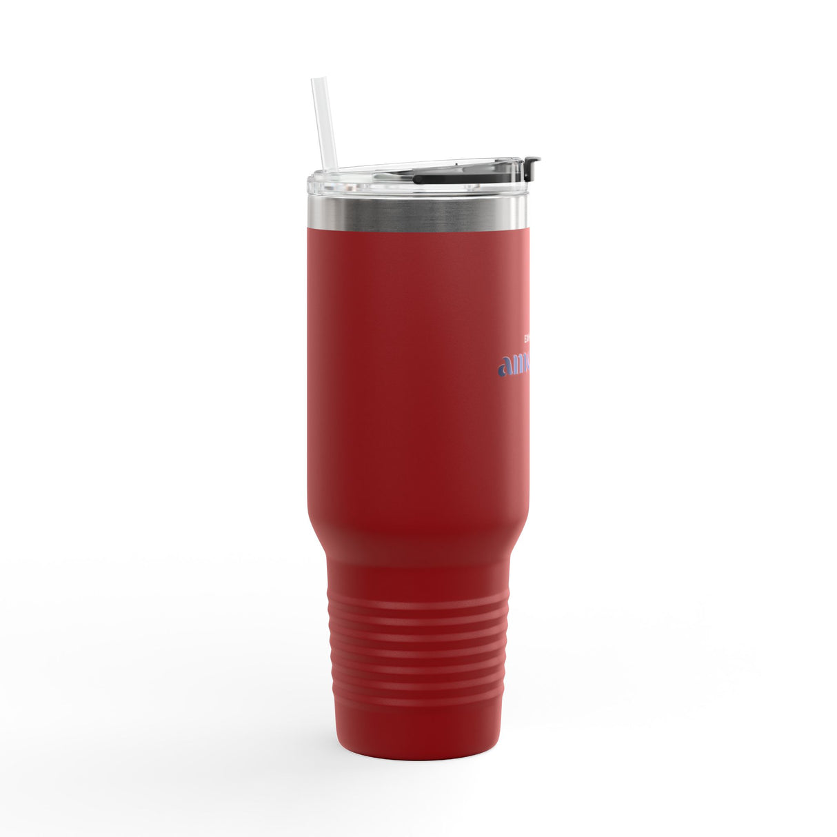 Exhausted American Insulated Travel Mug - 40oz Red Tumbler for On-the-Go Coffee Lovers