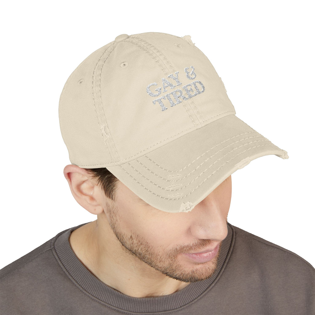 Gay & Tired Distressed Dad Hat