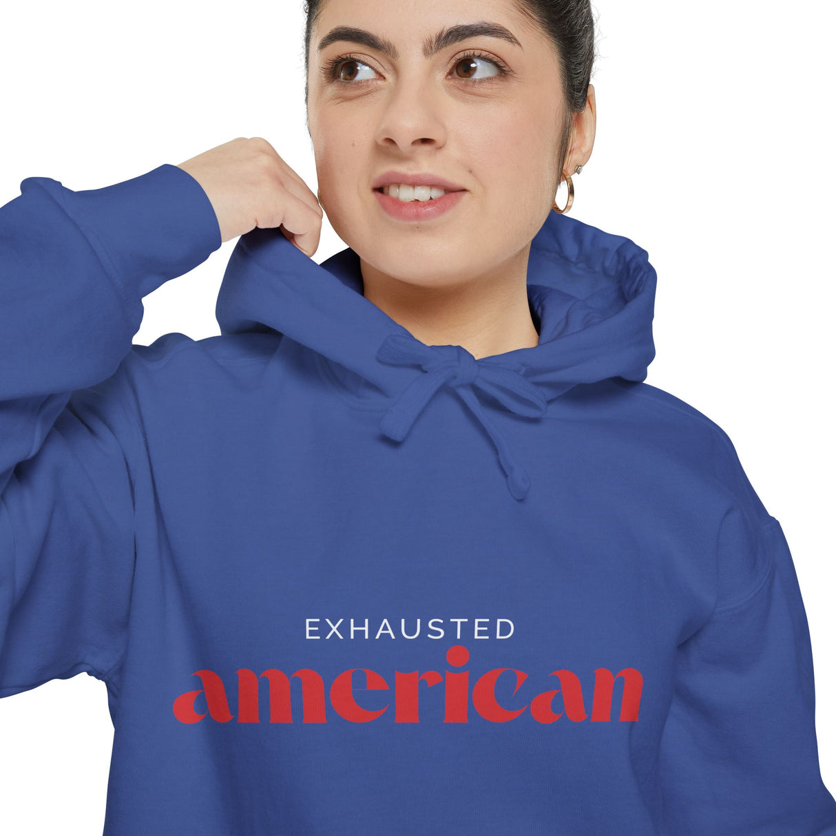 Exhausted American Unisex Garment-Dyed Hoodie - Casual Comfort for Everyday Wear