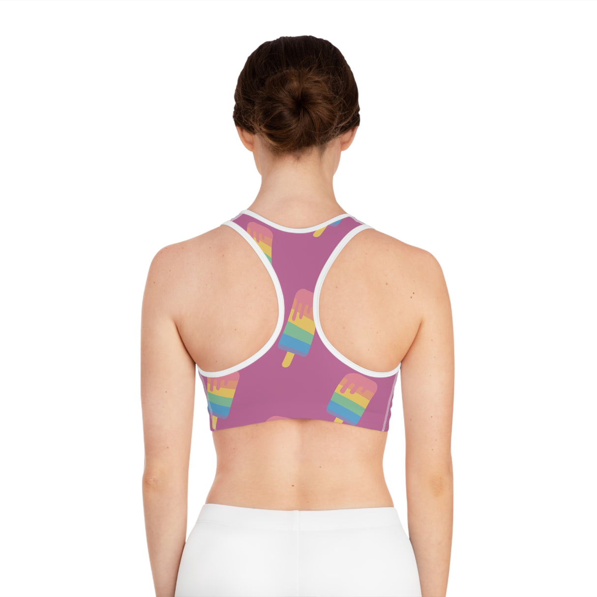 Pink Melting Point Sports Bra - Fun & Vibrant Summer Activewear