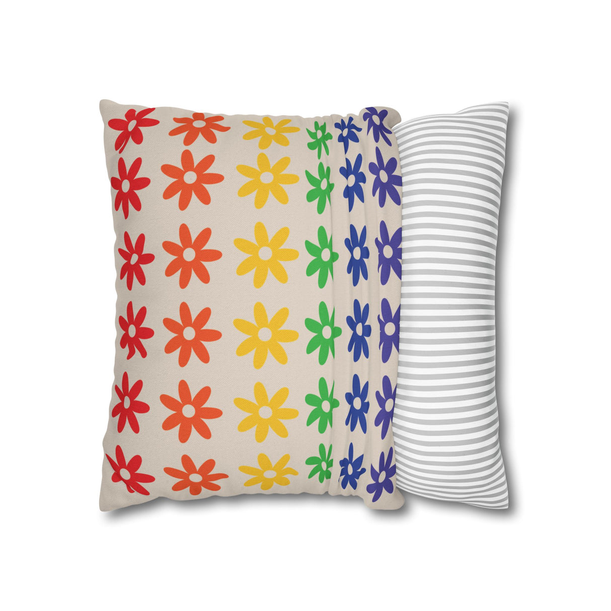 Floral Rainbow Pillow Cover – Soft, Queer, and Cozy