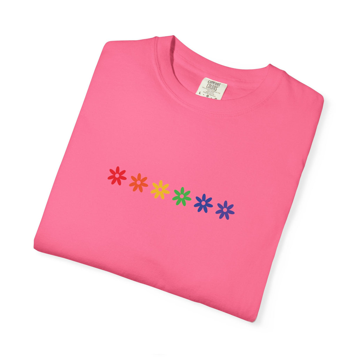 Rainbow Flowers Tee – Washed-In Comfort, Worn-With Pride