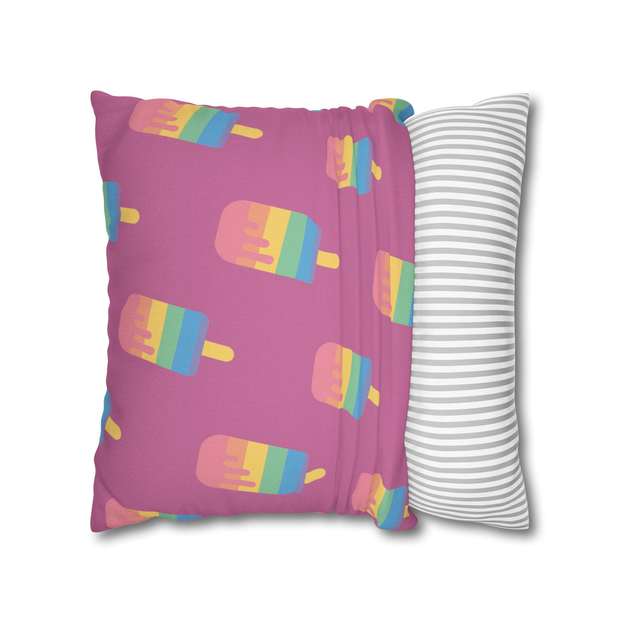 Melting Point Colorful Popsicle Square Pillowcase for Summer Vibes