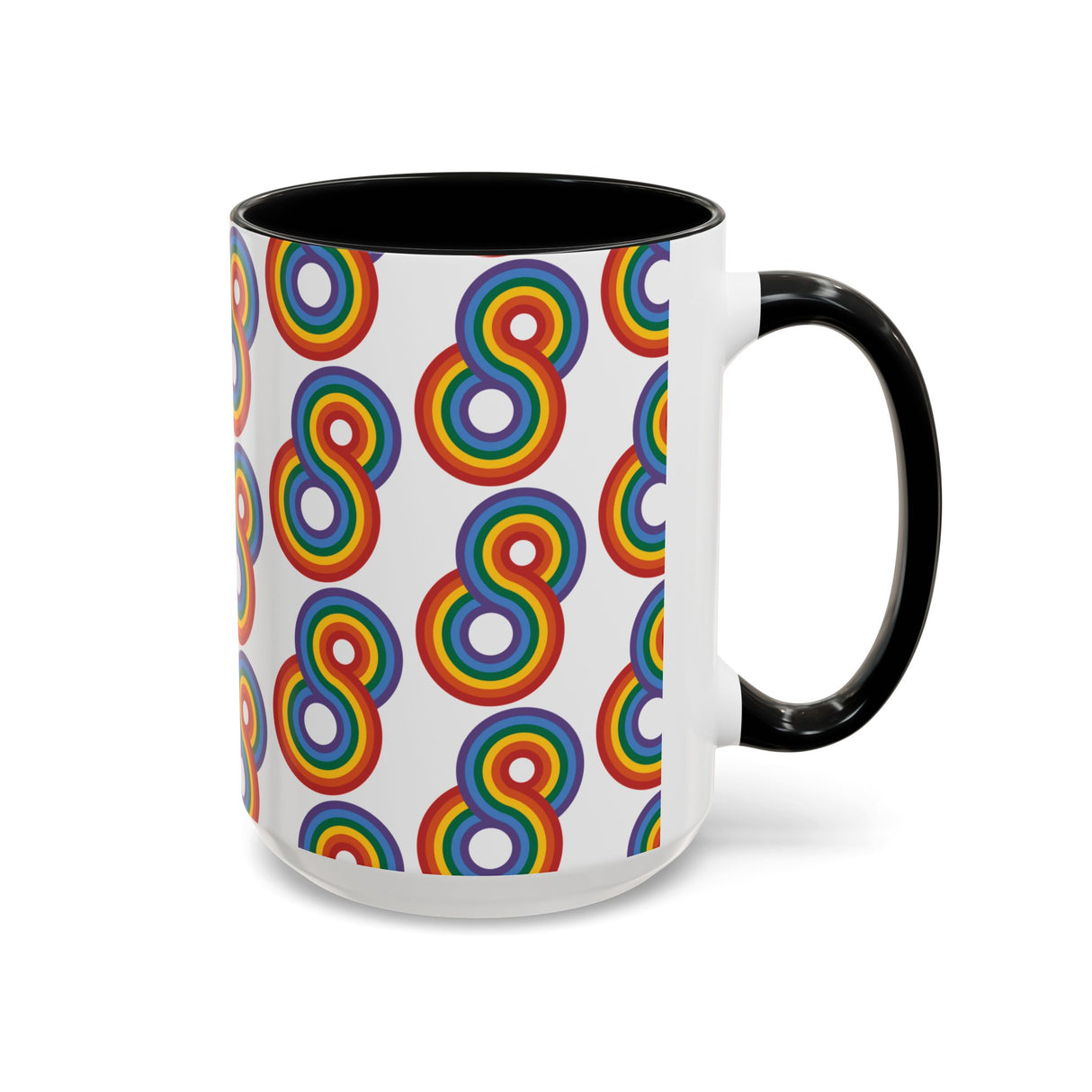 Gayfinity Rainbow Accent Mug – Infinite Pride, One Sip at a Time – 11oz & 15oz Options