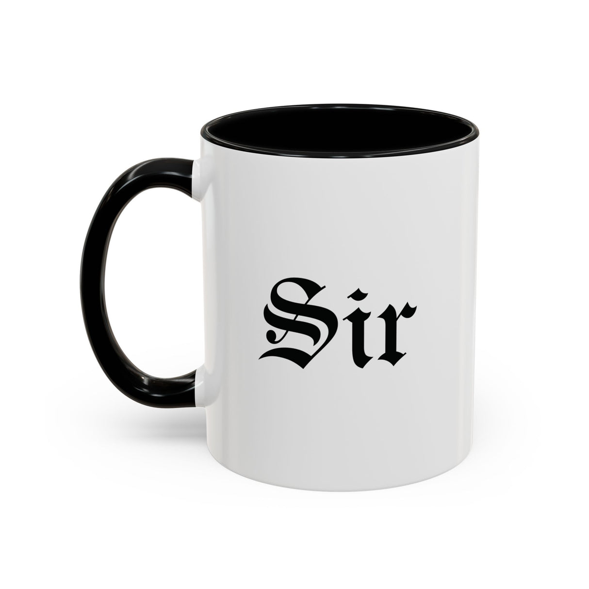 Sir Accent Coffee Mug - Black Handle, 11oz & 15oz Options