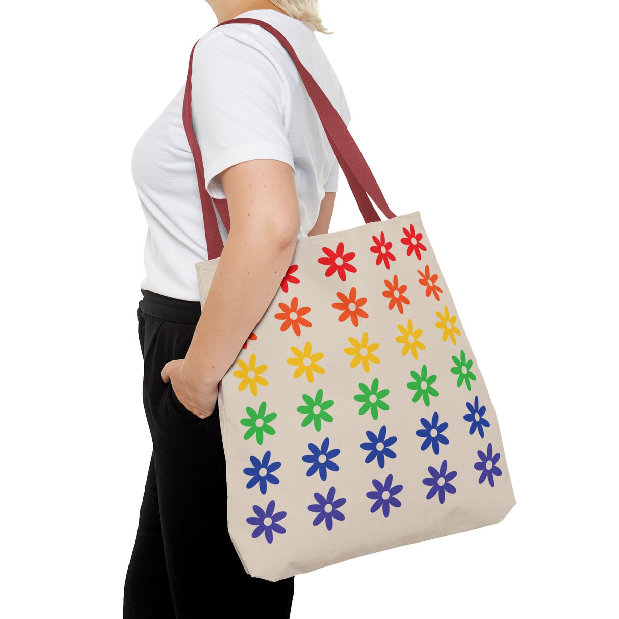 Rainbow Flowers Tote – Carry Softness, Radiate Power