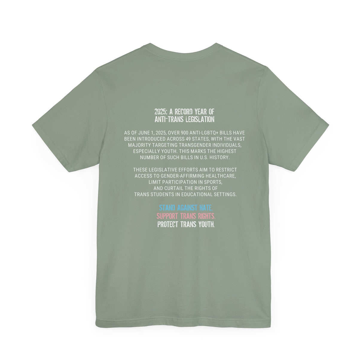 2025 Protect Trans Youth Lightweight Tee – Soft Fit, Urgent Message