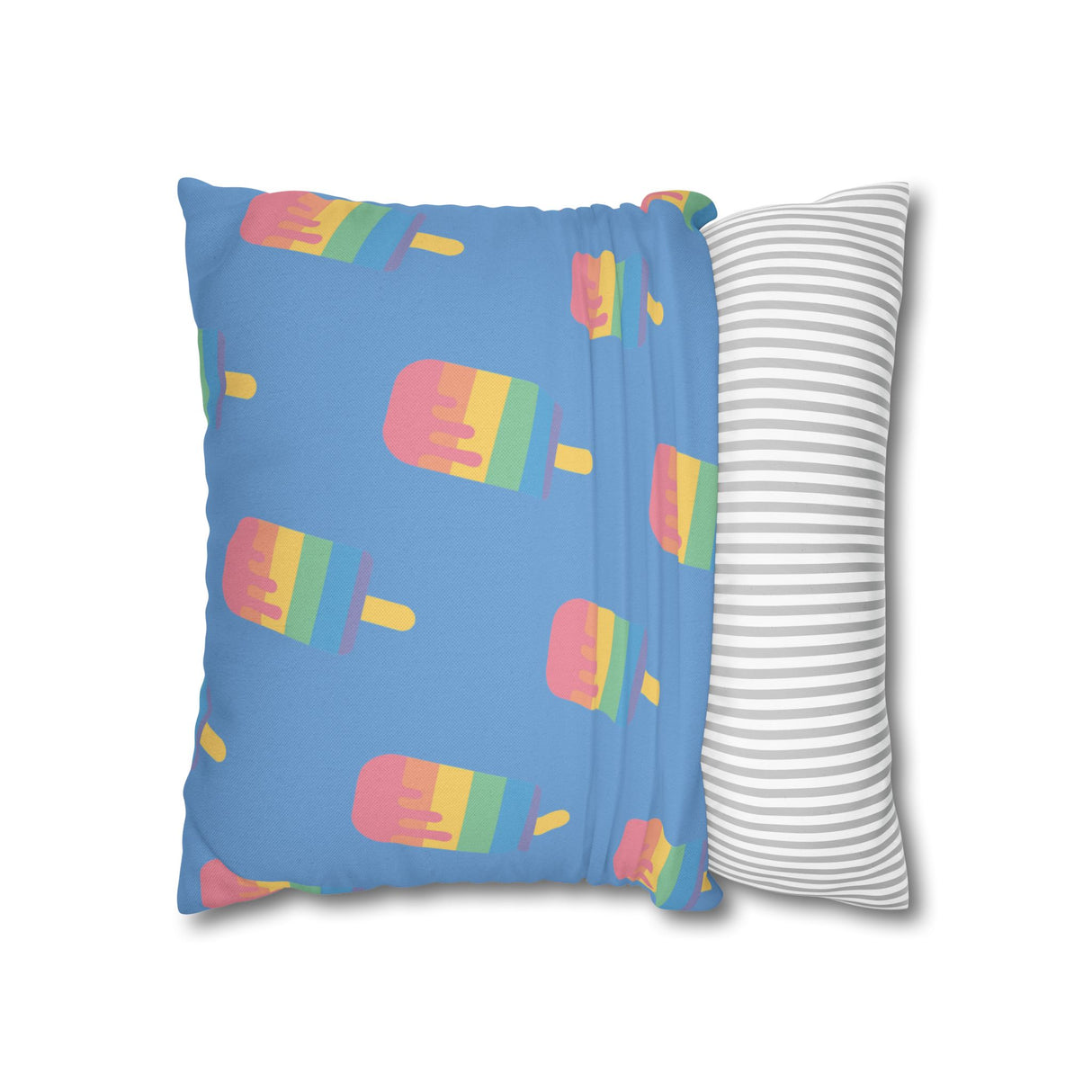 Melting Point Colorful Popsicle Square Pillowcase for Summer Vibes