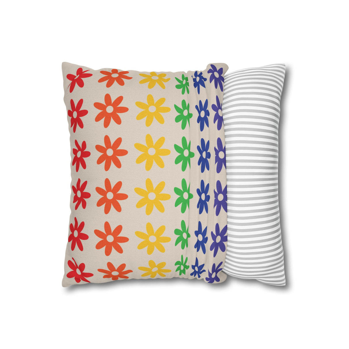 Floral Rainbow Pillow Cover – Soft, Queer, and Cozy
