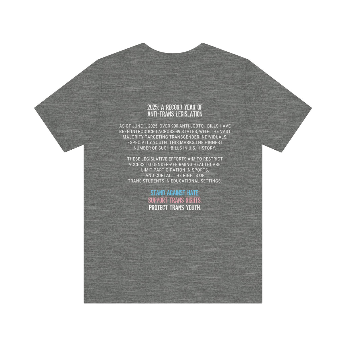2025 Protect Trans Youth Lightweight Tee – Soft Fit, Urgent Message