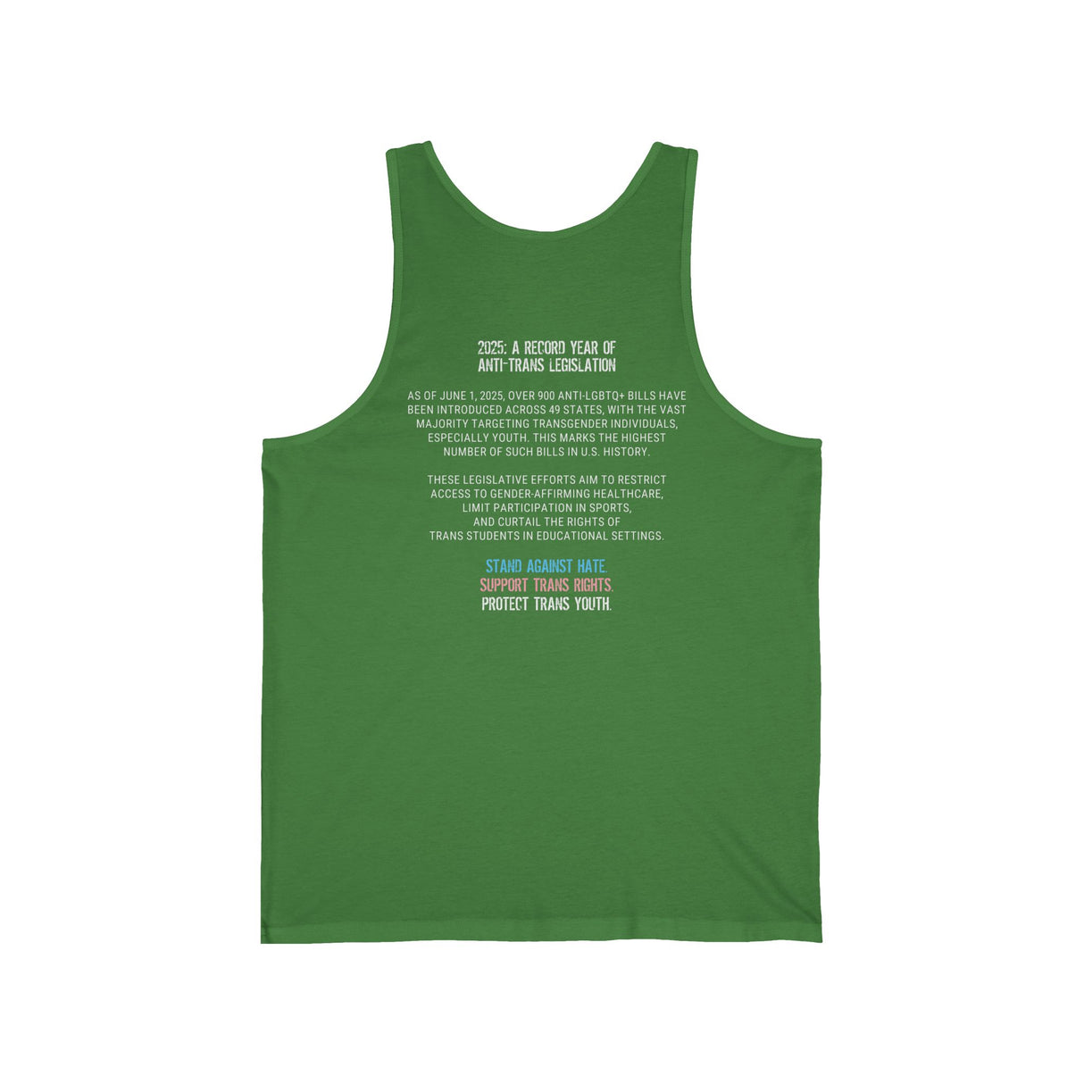 2025 Protect Trans Youth Lightweight Tank – Stay Cool, Stay Loud