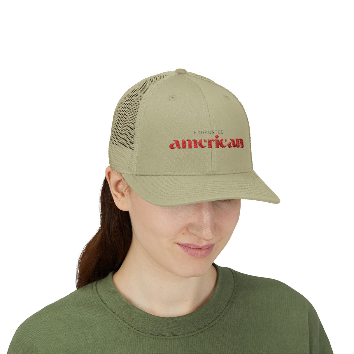 Exhausted American Snapback Trucker Cap