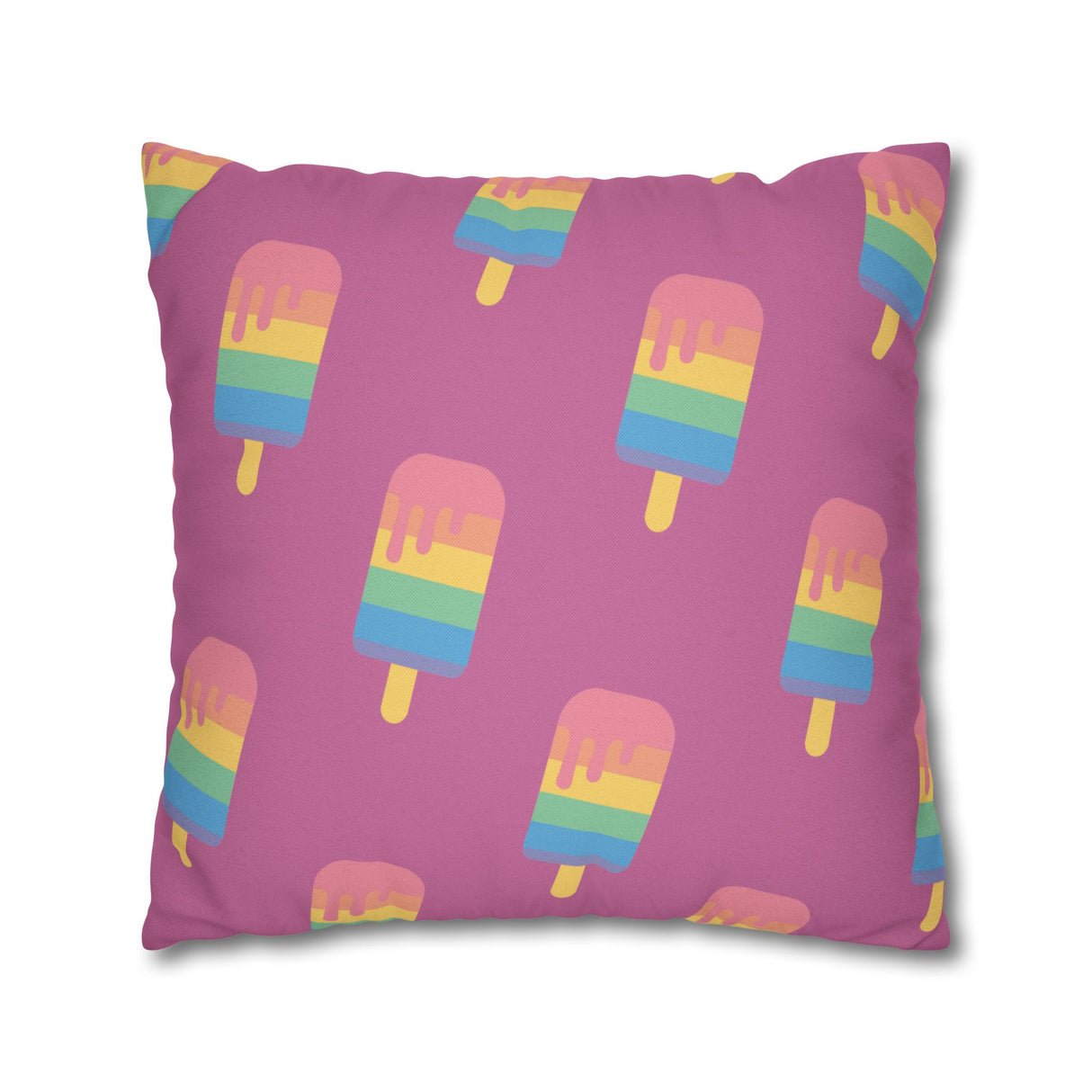 Melting Point Colorful Popsicle Square Pillowcase for Summer Vibes
