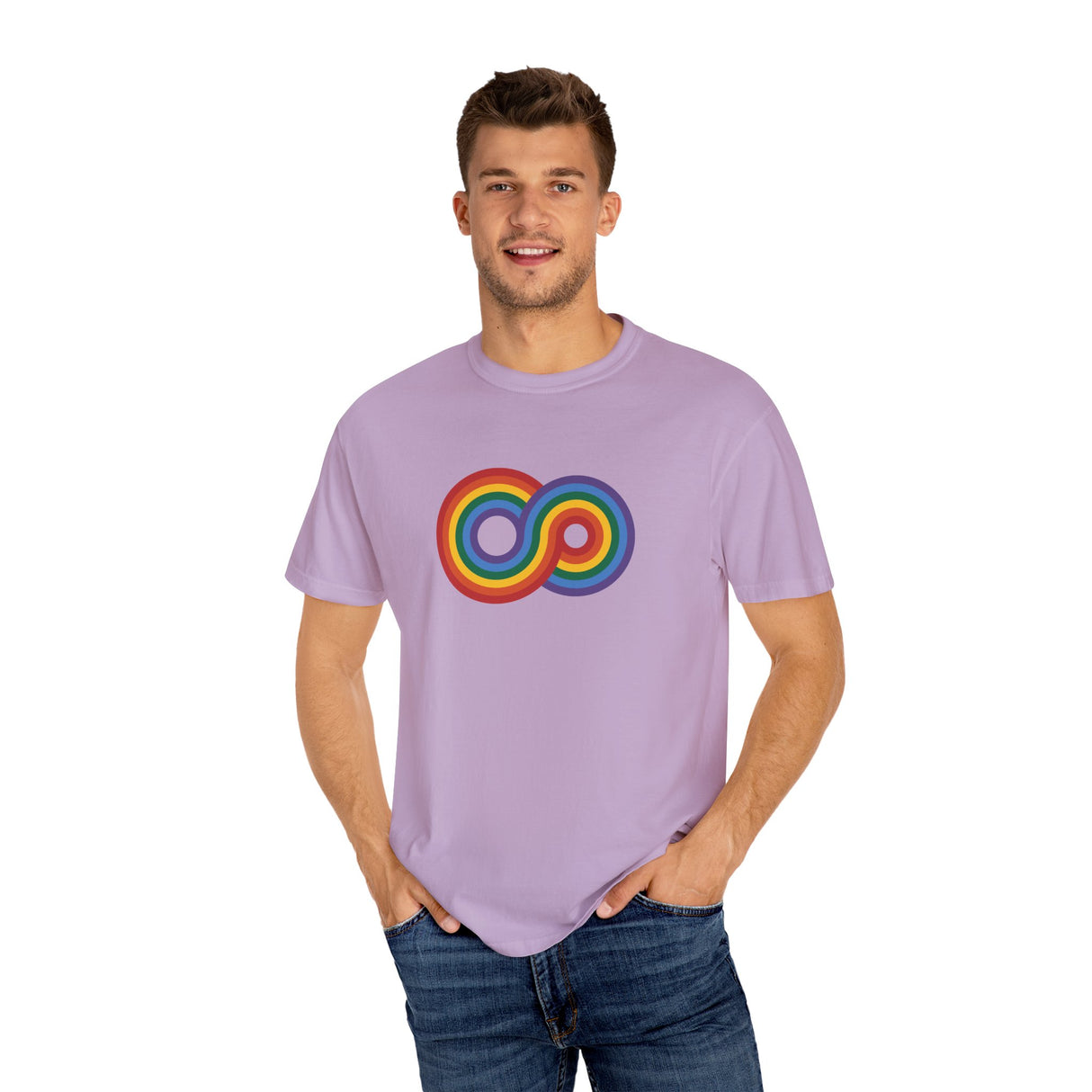 Gayfinity Rainbow Heavyweight Tee – Washed Look, Limitless Pride