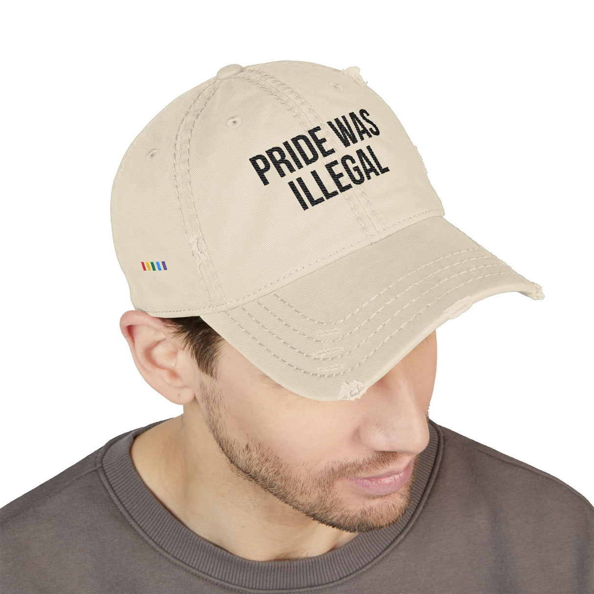 Pride Was Illegal Distressed Dad Hat – Truth Up Front, Pride on the Side