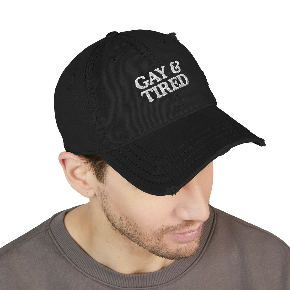 Gay & Tired Distressed Dad Hat
