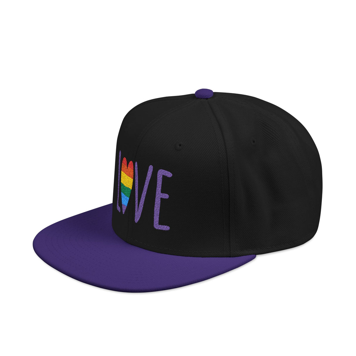 LOVE Rainbow Embroidered Snapback Hat