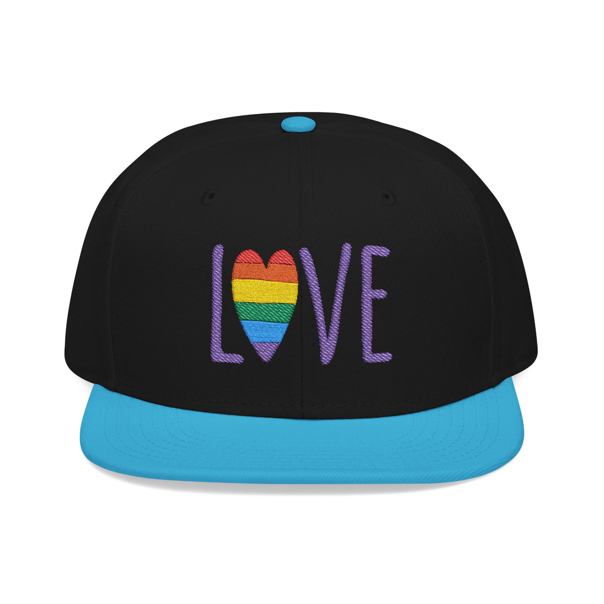 LOVE Rainbow Embroidered Snapback Hat