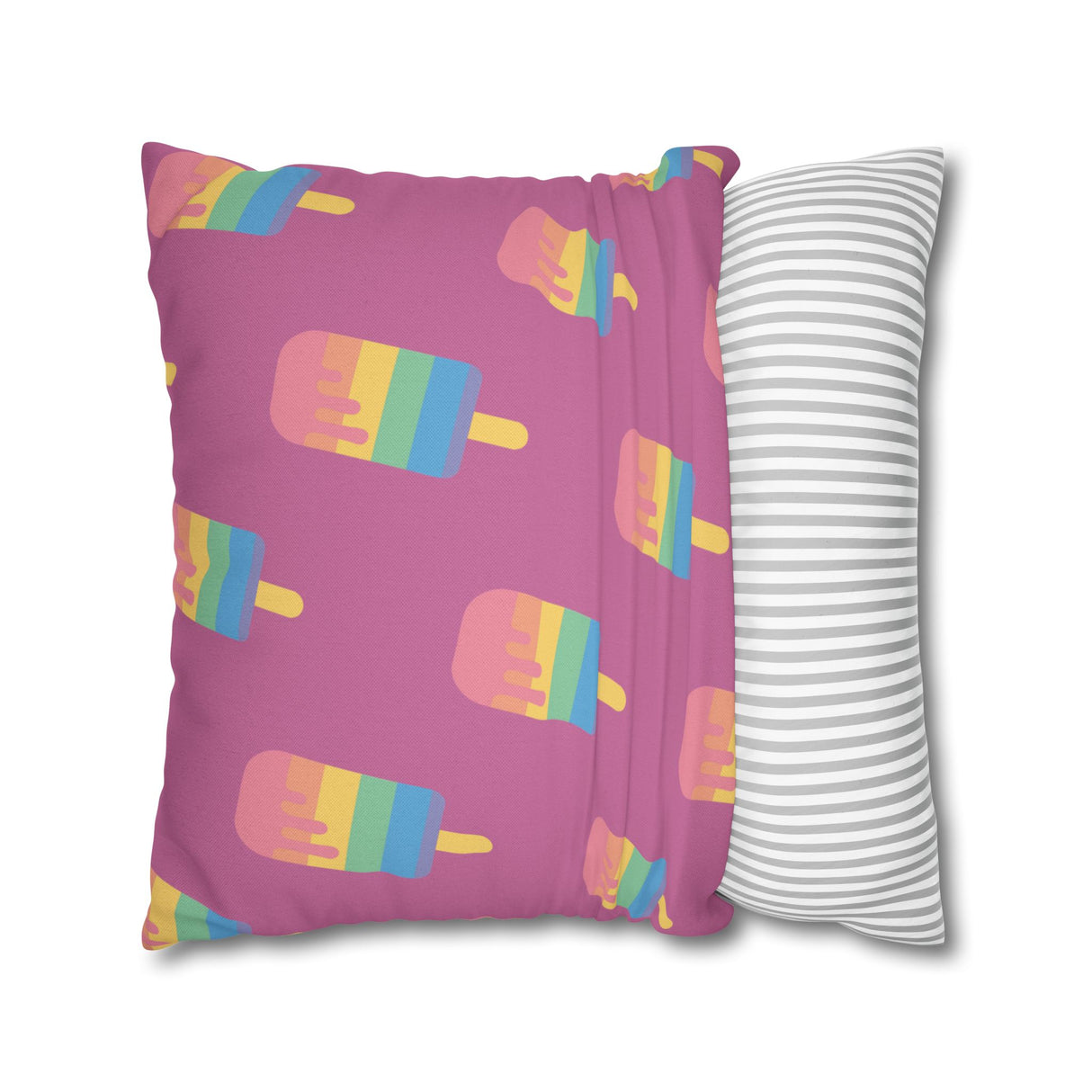 Melting Point Colorful Popsicle Square Pillowcase for Summer Vibes