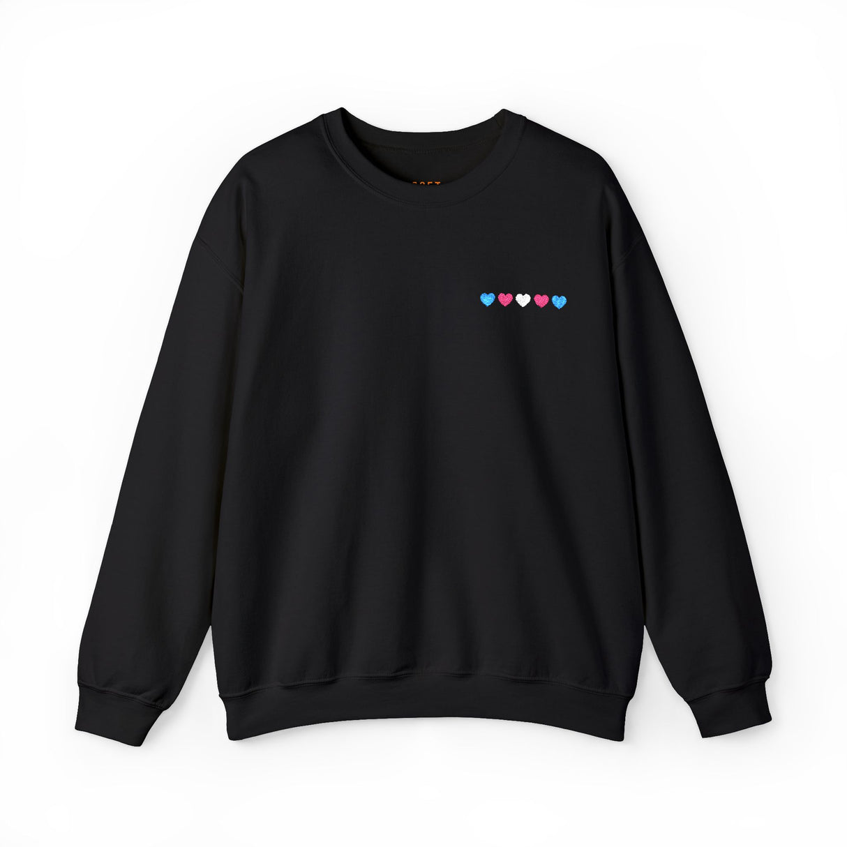 Trans Heart Embroidered Sweatshirt – Clean Lines, Clear Message